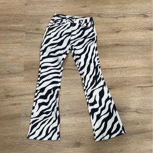 Megan The Stallion x FashionNova Zebra High Waist Flare Jeans